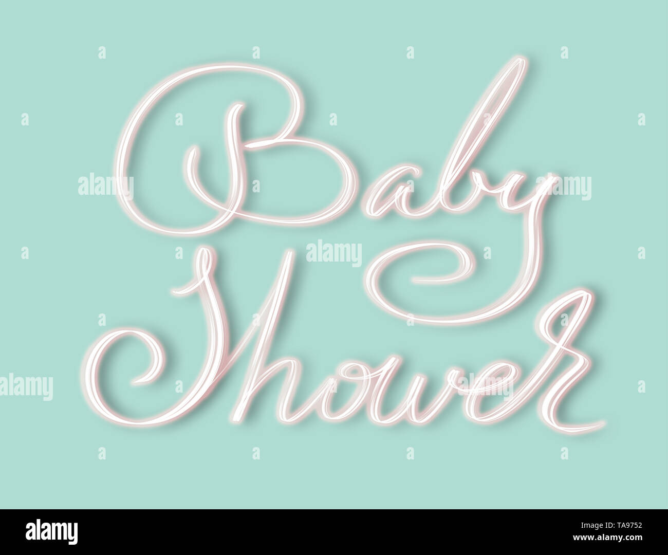 Baby Shower elegant glowing script hand lettering for invitations