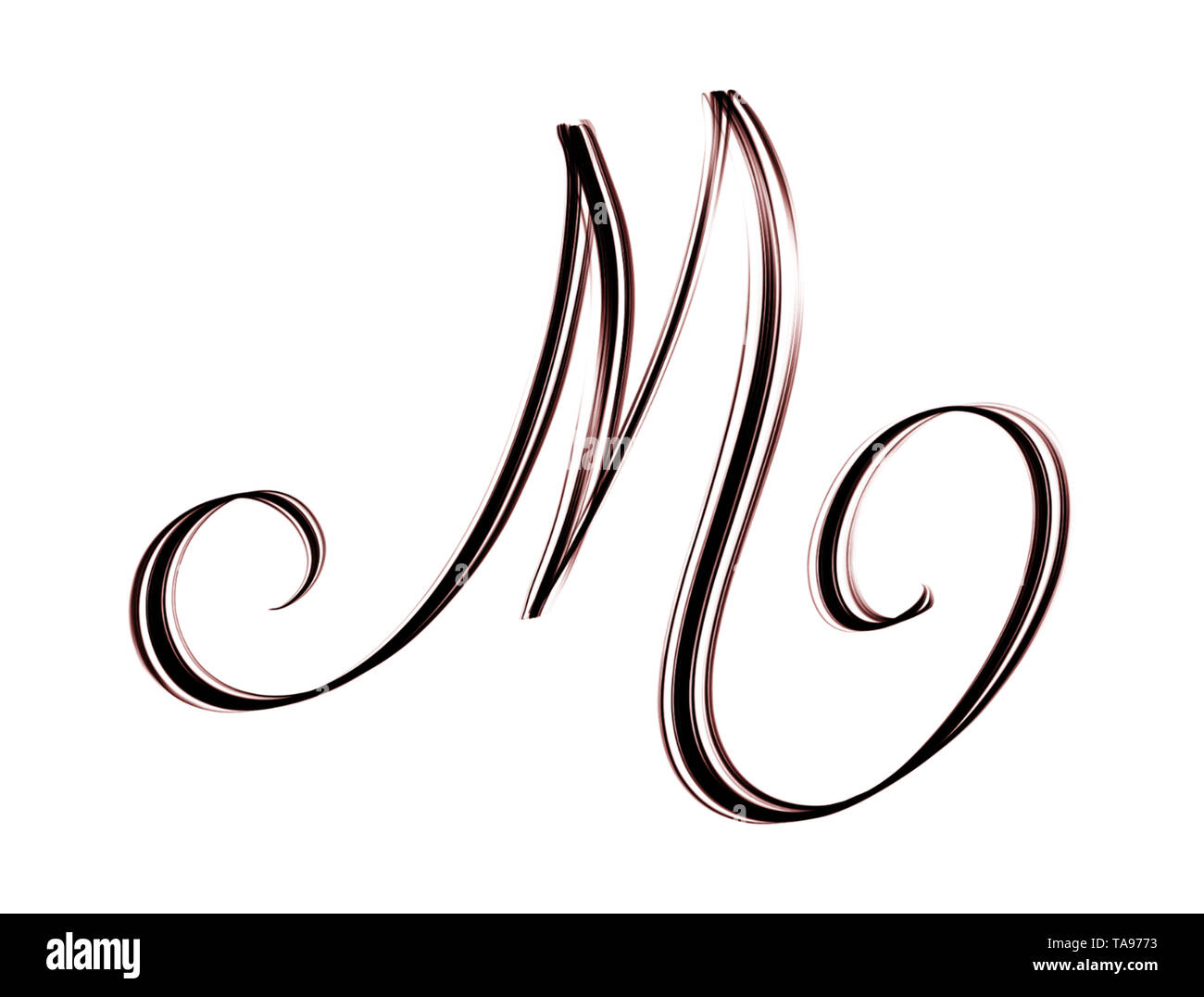 Skewed Capital M Hand Lettering Isolated On White Background Stock Photo Alamy