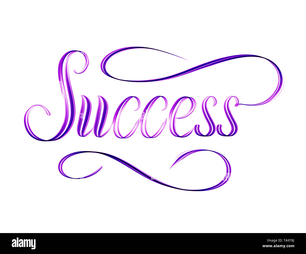 The word Success written in script - elegant motivational hand lettering Stock Photo