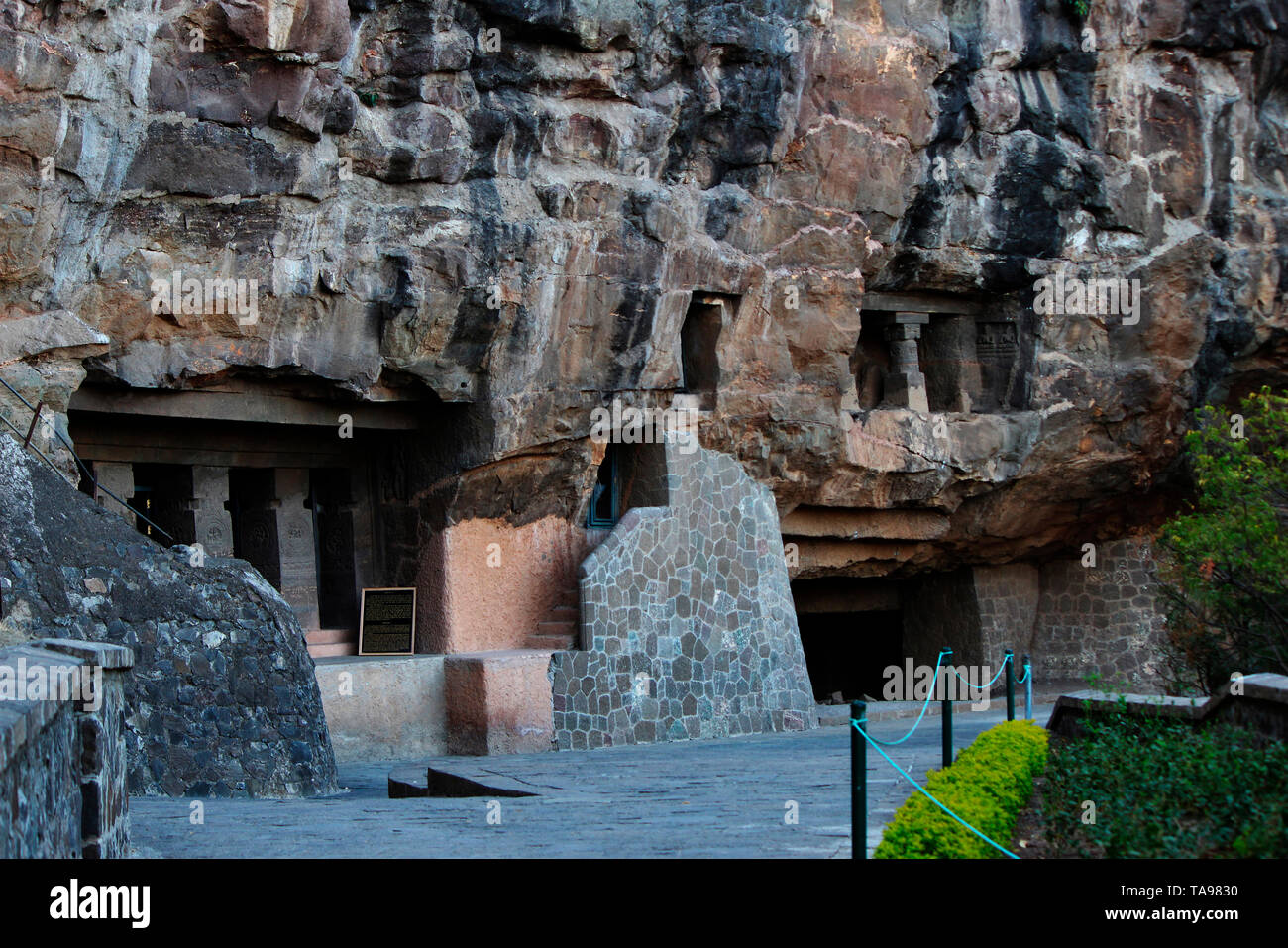 Front view of Buddha chaitya caves, Aurangabad, Maharashtra. Stock Photo