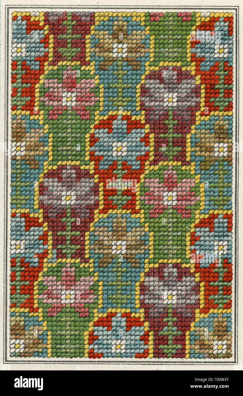 embroidery pattern , (needlework book Stock Photo Alamy