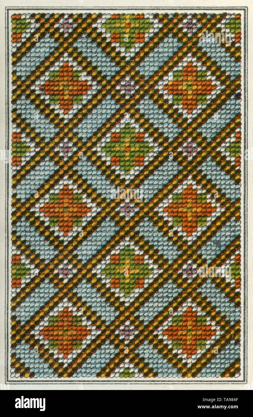 embroidery pattern , (needlework book Stock Photo Alamy