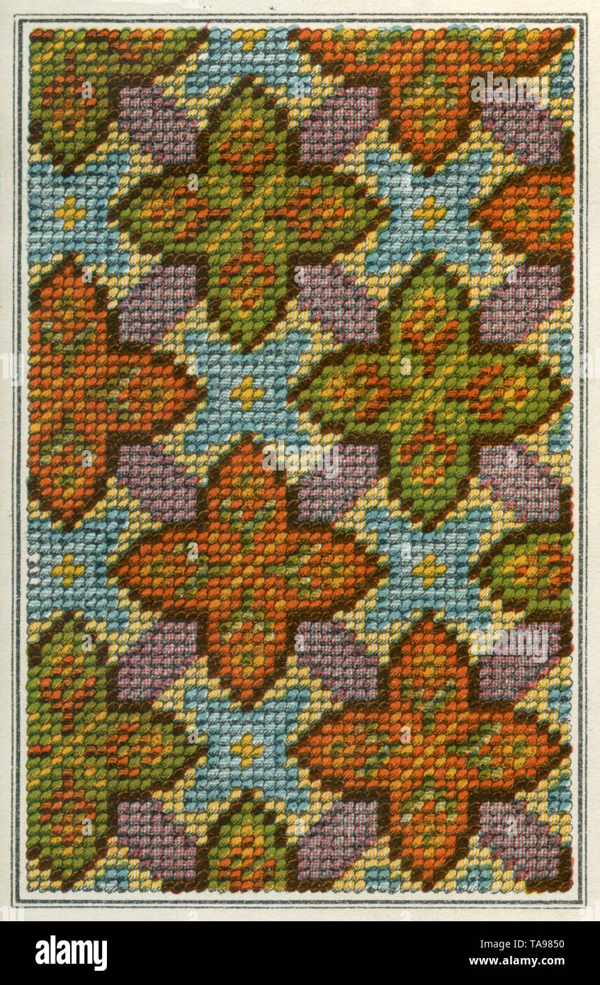 embroidery pattern , (needlework book Stock Photo Alamy
