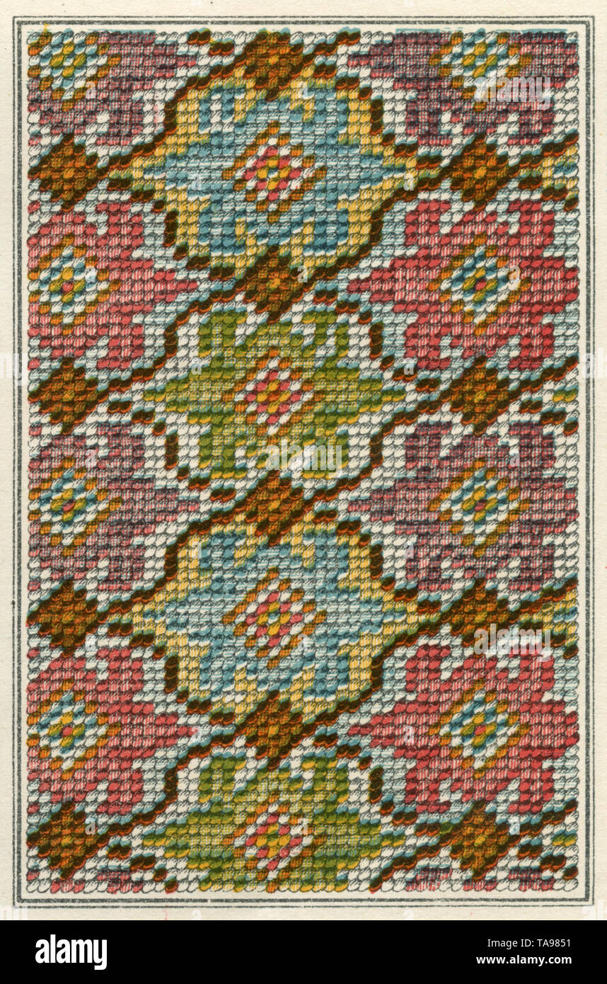 embroidery pattern , (needlework book Stock Photo Alamy