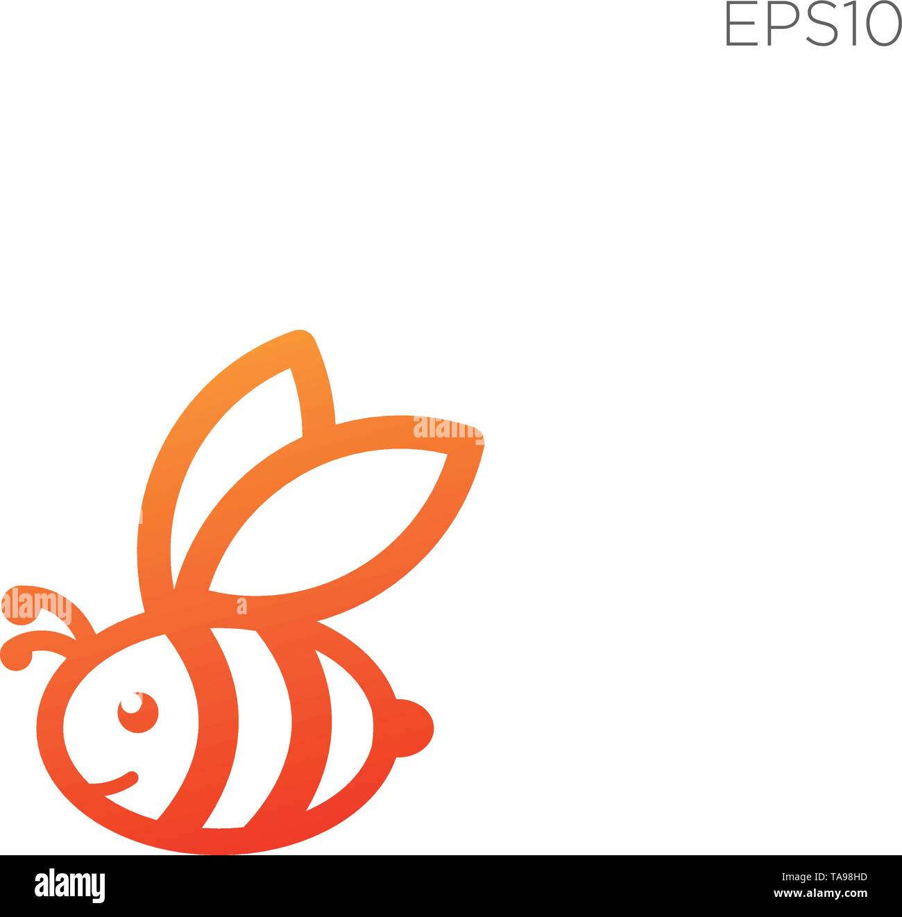 bee logo or icon vector isolated symbol element - vector Stock Vector