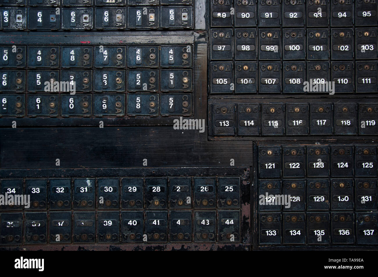 Post office boxes in a small town in the Dandenong Ranges, Victoria