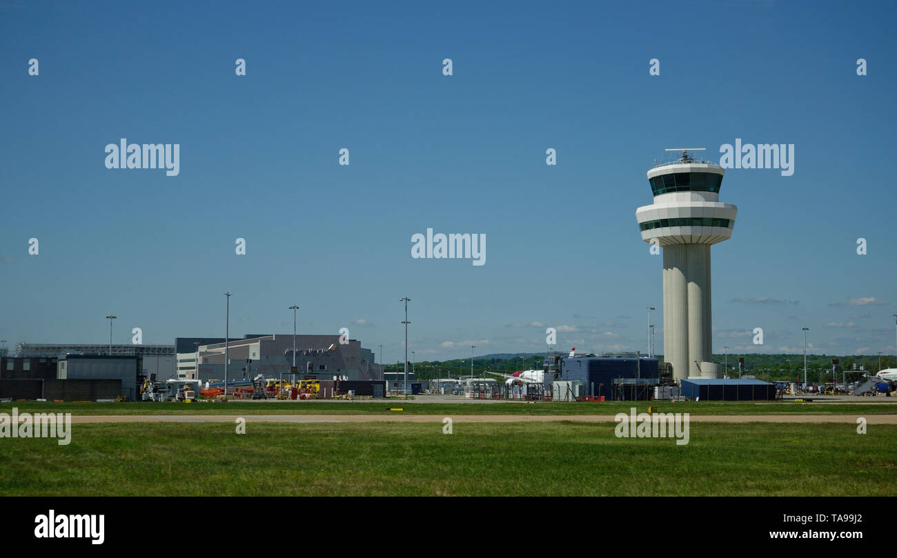 Main Control Tower at Gatwick Airport, West Sussex, UK Stock Photo