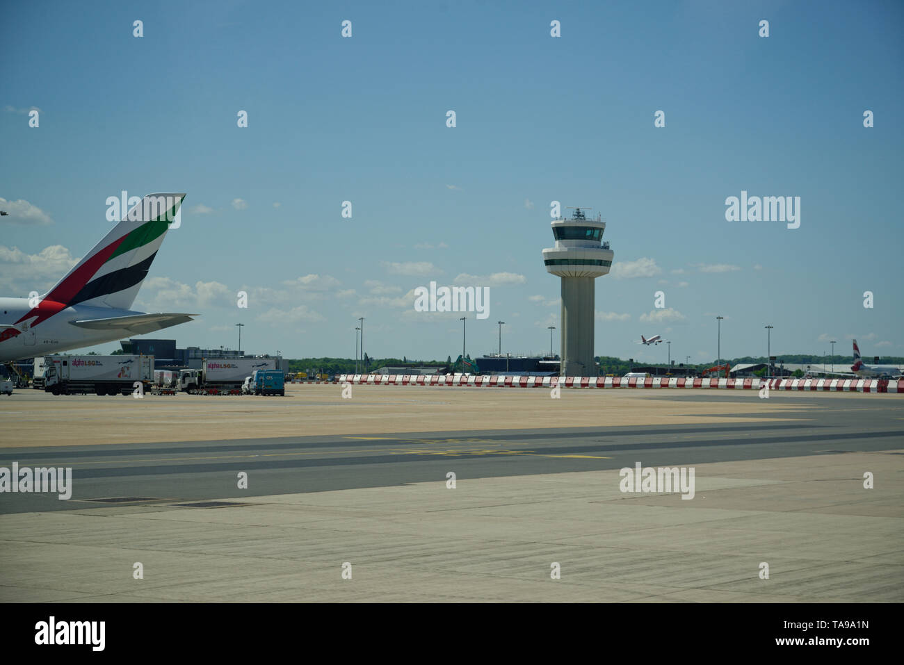 Control Tower at Gatwick Airport, West Sussex, UK Stock Photo