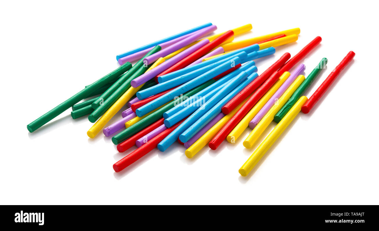 colorful counting rods for kids to learn mathematics on white