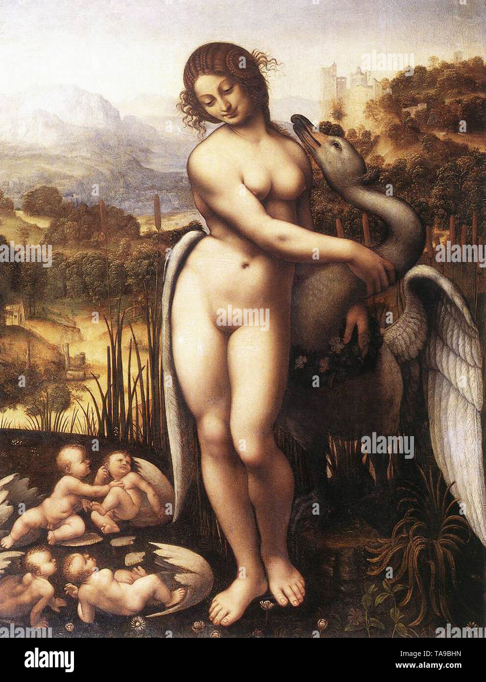 Leonardo Da Vinci - Leda And Swan 1505 Stock Photo