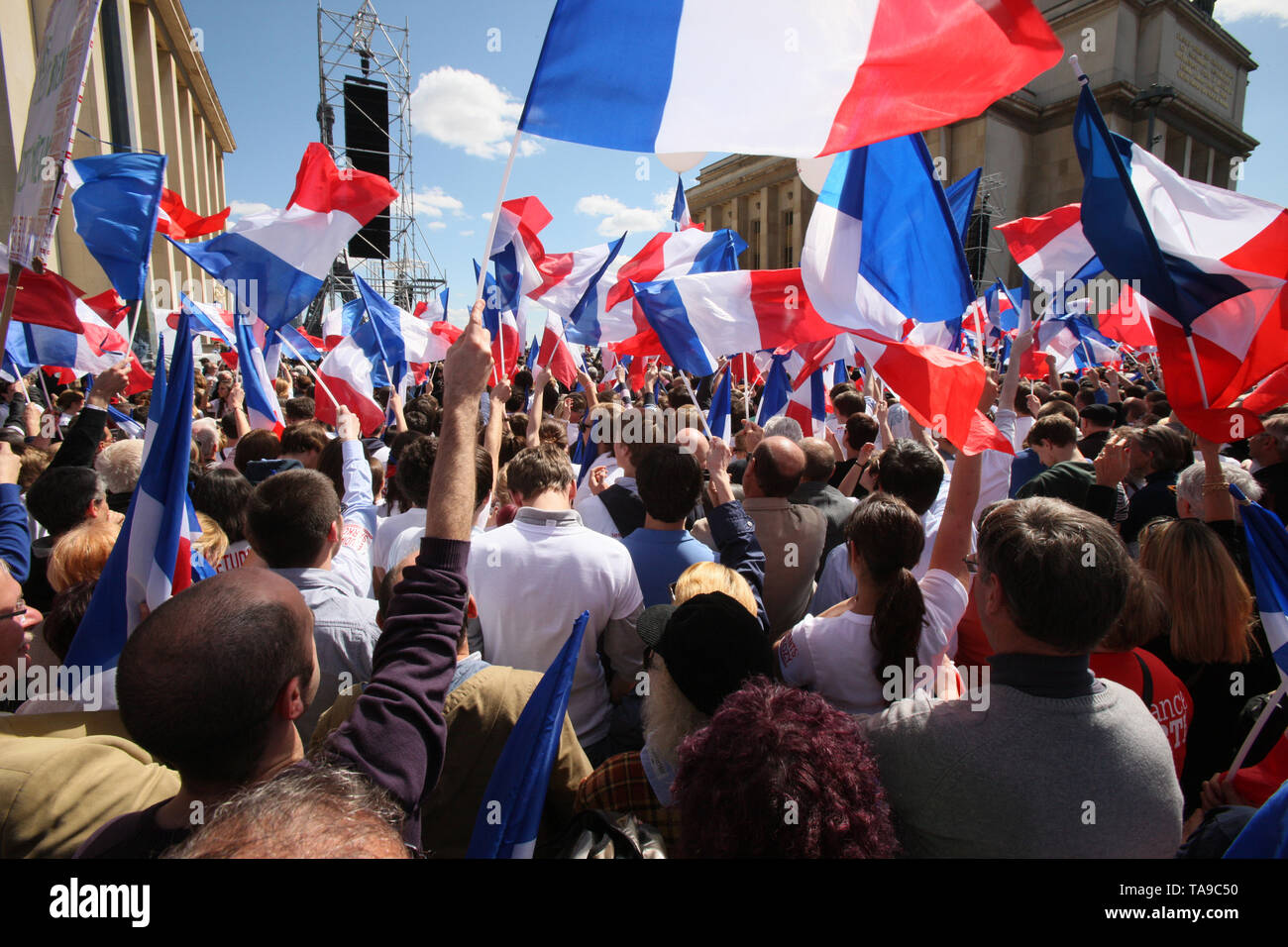 Campagne électorale. Militants UMP. Stock Photo