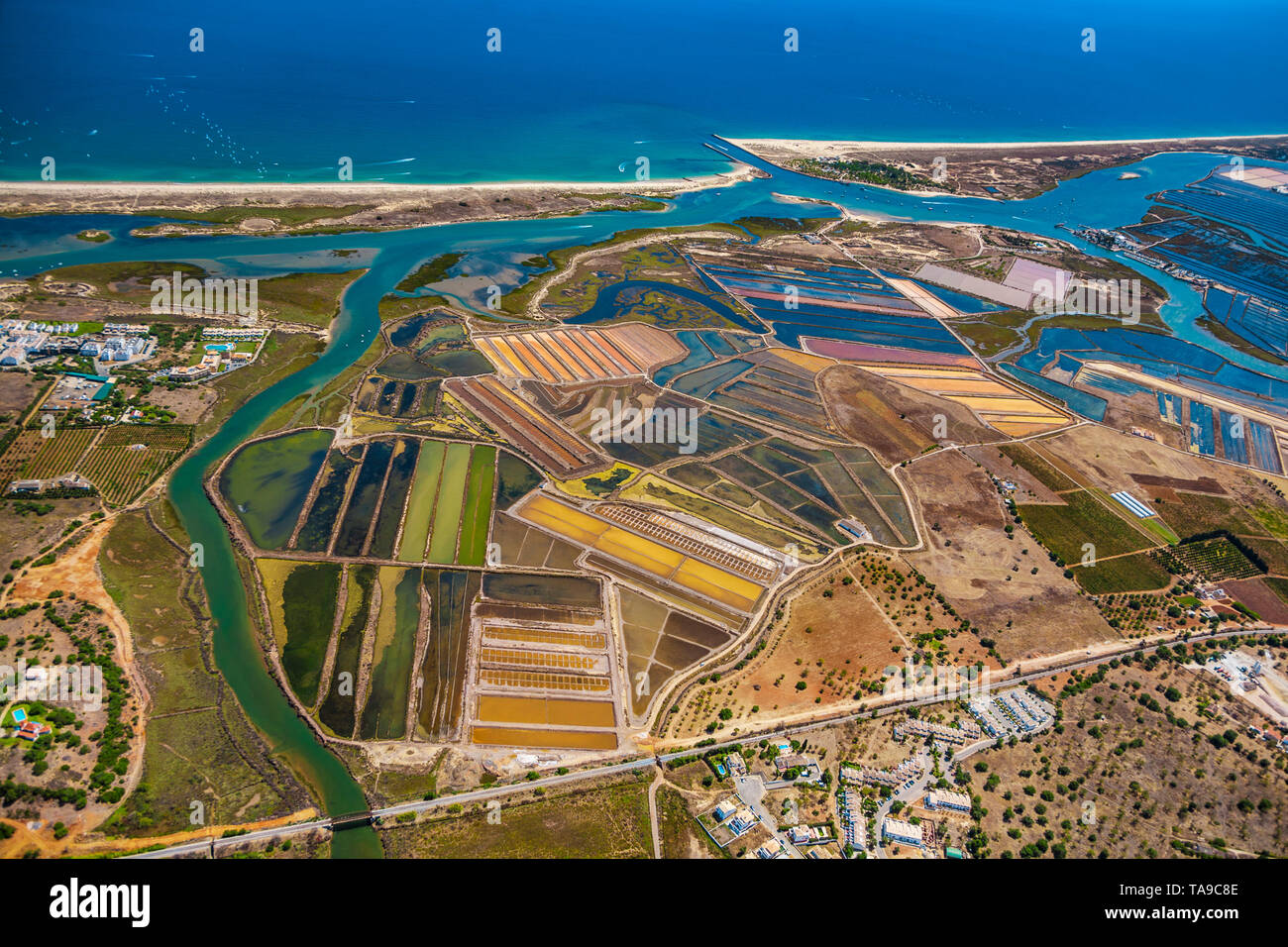 In the background from left to right. Ilha de Cabanas, Barra de Tavira