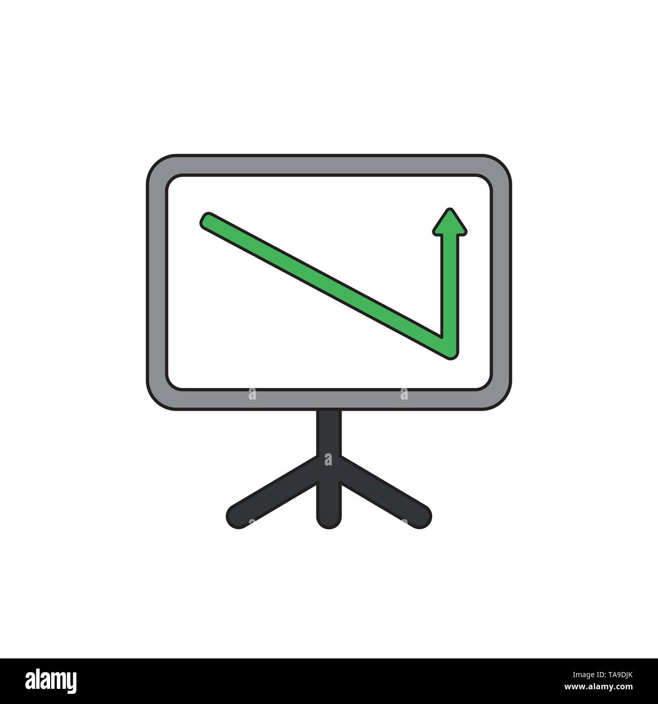 Vector icon concept of sales chart arrow moving down and up. Black ...