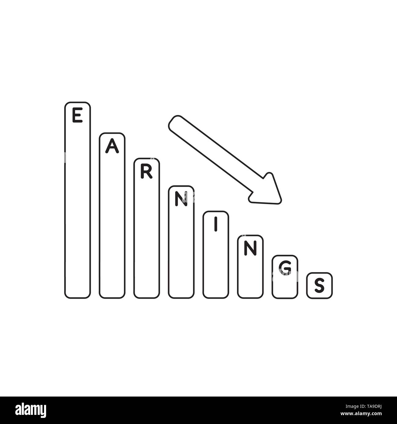 Sales report graph decline Black and White Stock Photos & Images - Alamy