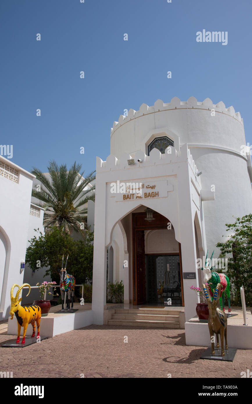 Oman, capital city of Muscat. Exterior of the Bait Al Zubair museum ...