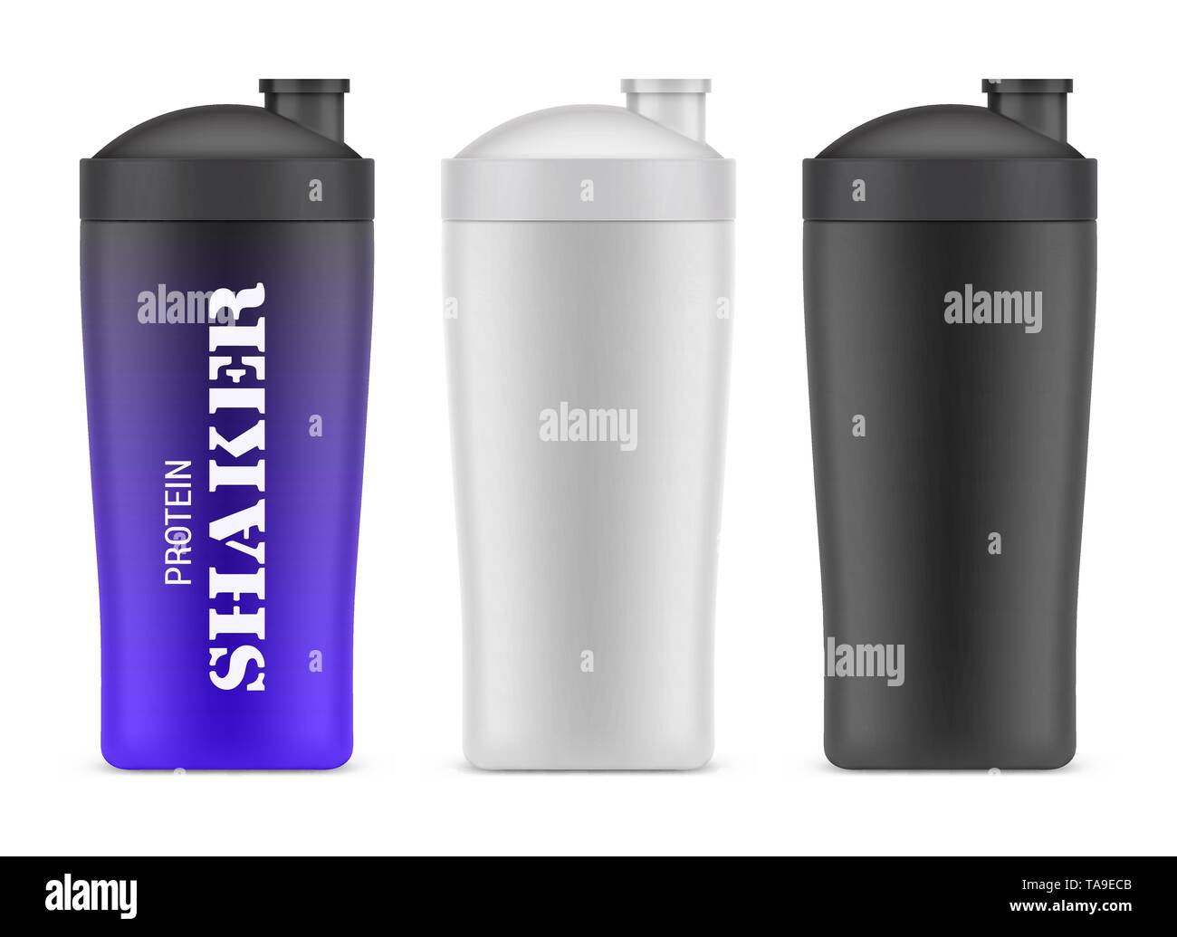 Plastic bottle for sport or shakers. Container Stock Vector