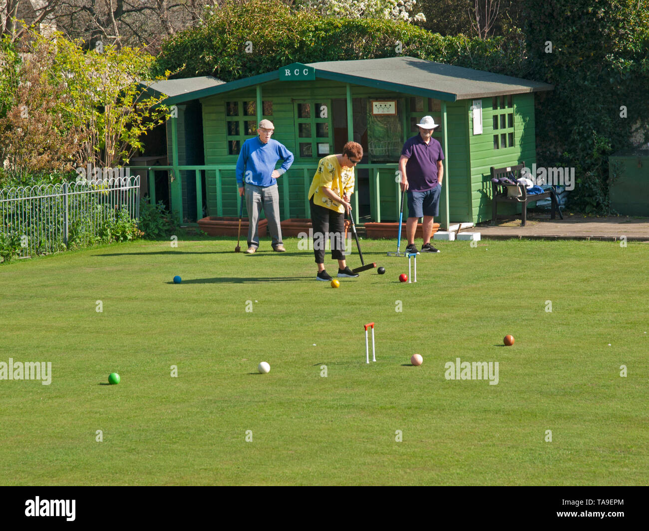 Croquet in the pretty village of Rottingdean Stock Photo Alamy