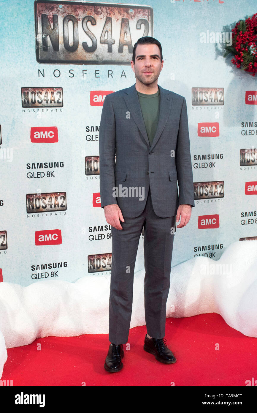 Madrid, Spanien. 21st May, 2019. Zachary Quinto at the premiere of the AMC  TV series 'NOS4A2 - Nosferatu' at the Cine Capitol. Madrid, 21.05.2019 |  usage worldwide Credit: dpa/Alamy Live News Stock Photo - Alamy