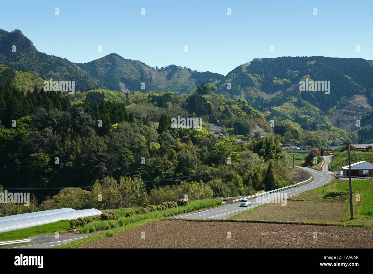 rural farming area view in Miyazaki prefecture Japan Stock Photo