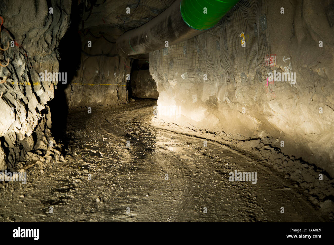 Underground Tunnel in Deep Mine Stock Photo Alamy