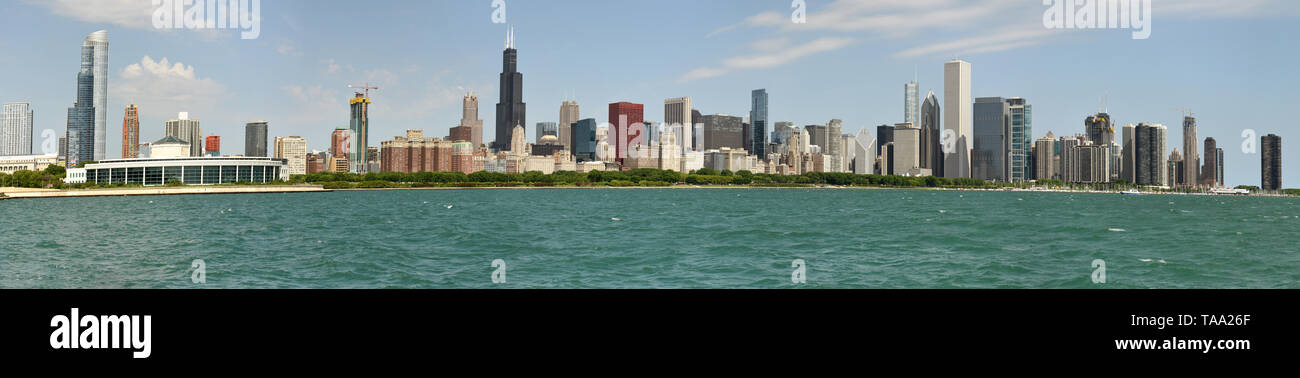 Panorama Chicago. Chicago cityscape. Skyscrapers of Chicago Stock Photo ...