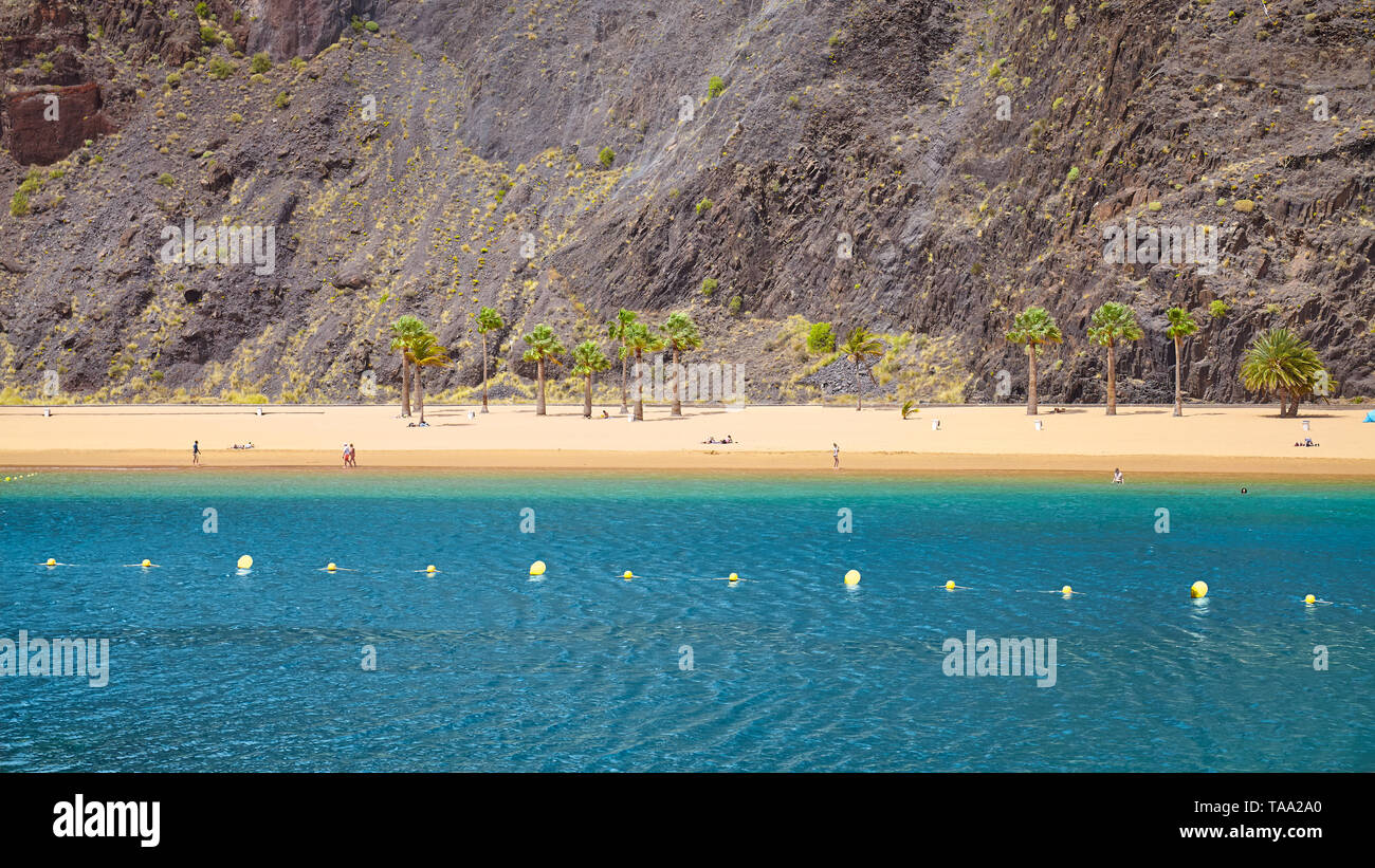 Playa de Las Teresitas beach in San Andres, Tenerife, Spain. Stock Photo
