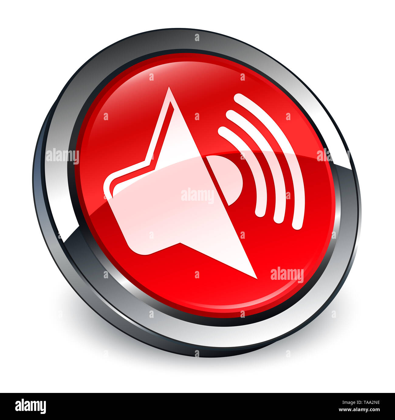 Volume icon isolated on 3d red round button abstract illustration Stock ...