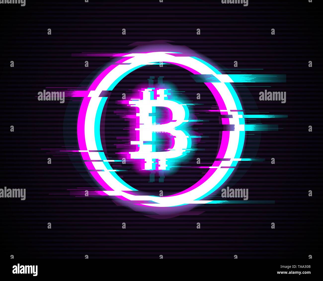 Glitch Bitcoin sign,crypto currency glitch effect Stock Vector Image & Art  - Alamy