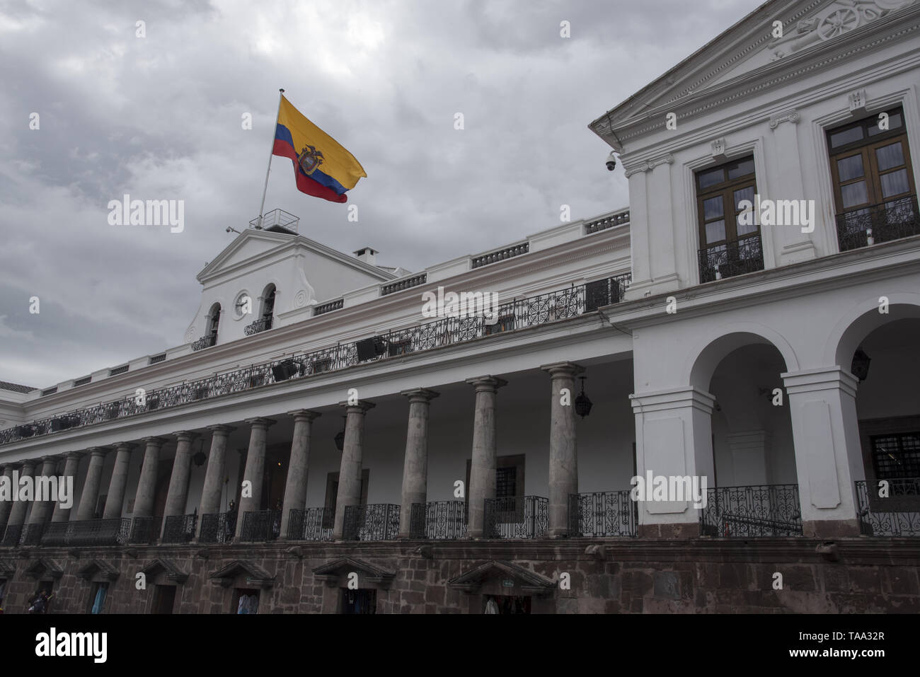 Built from 1570 Carondelet Palace in the historical district of Quito is nowadays the seat of government of the Republic of Ecuador. Stock Photo