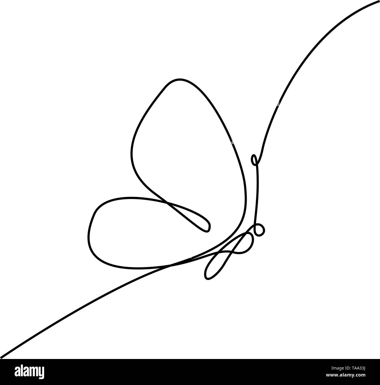 3 Butterflies in One Line Art Style Graphic by subujayd · Creative Fabrica