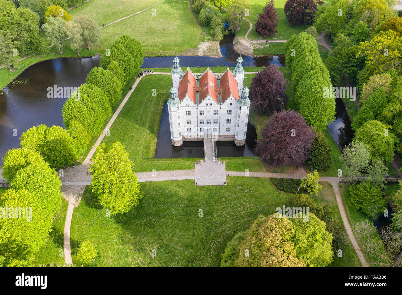 aerial view of Ahrensburg castle Stock Photo