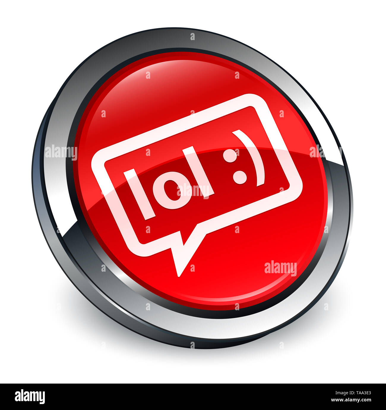 LOL bubble icon isolated on 3d red round button abstract illustration ...