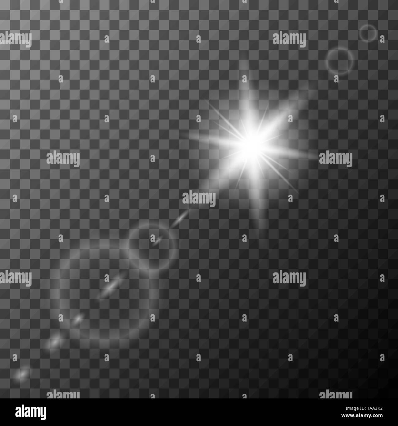 White sparkle shine special light effect, vector Stock Vector Image