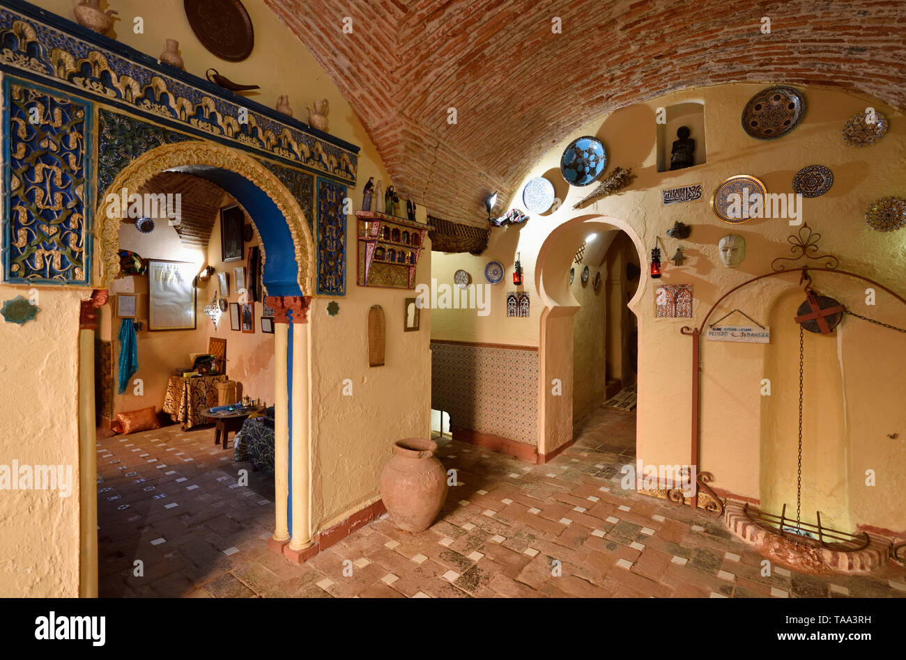 The Casa Museo Arabe Yusuf al Burch, is a house of an arab merchant of the 12th century that is now a museum. Caceres, a Unesco World Heritage Site. S Stock Photo