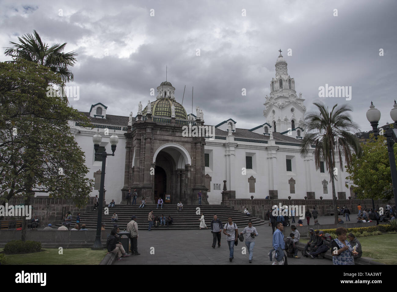 Built from 1562 and finished in 1565 Metropolitan Cathedral of Quito is one of the most impressive colonial style churches in Quito and Ecuador. Stock Photo