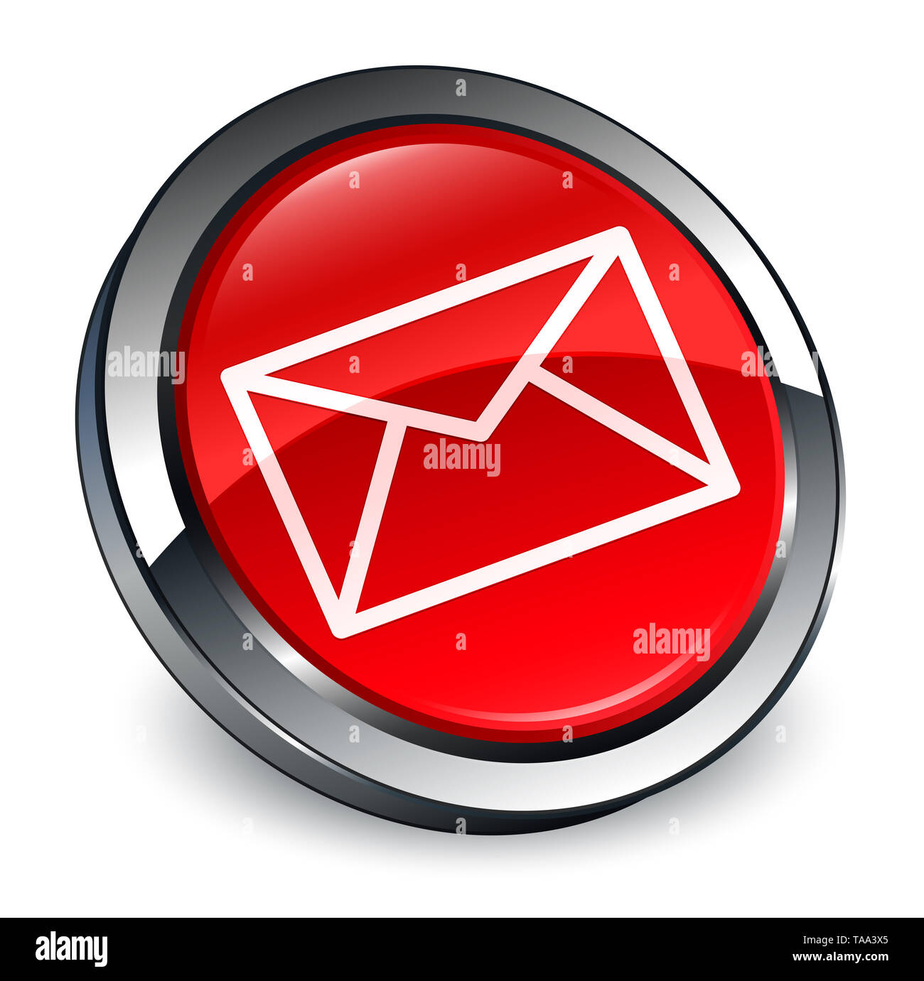 Email icon isolated on 3d red round button abstract illustration Stock ...