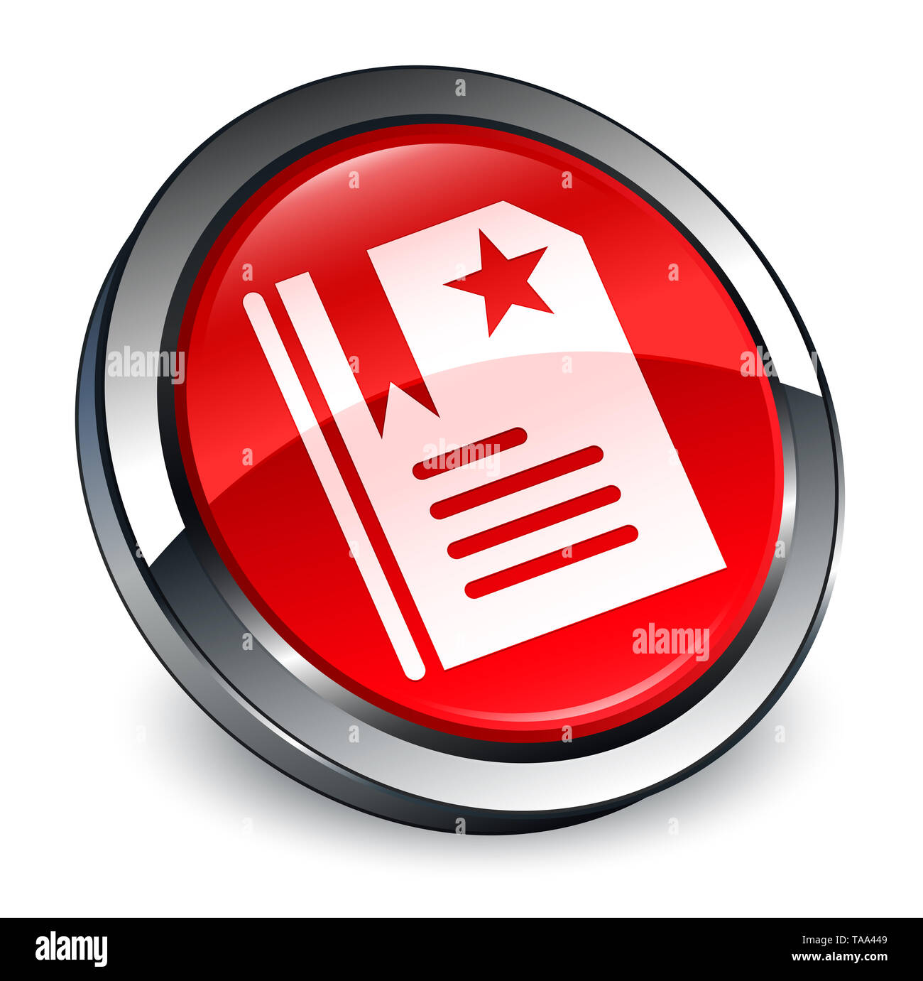 Red Ribbon Bookmark Isolated On White Stock Photo 565441849