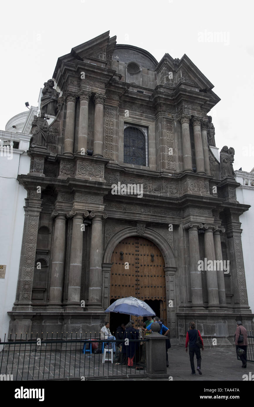 Built from 1562 and finished in 1565 Metropolitan Cathedral of Quito is one of the most impressive colonial style churches in Quito and Ecuador. Stock Photo