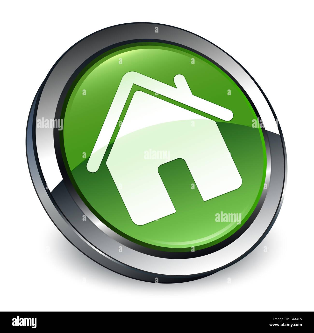 Home icon isolated on 3d soft green round button abstract illustration ...