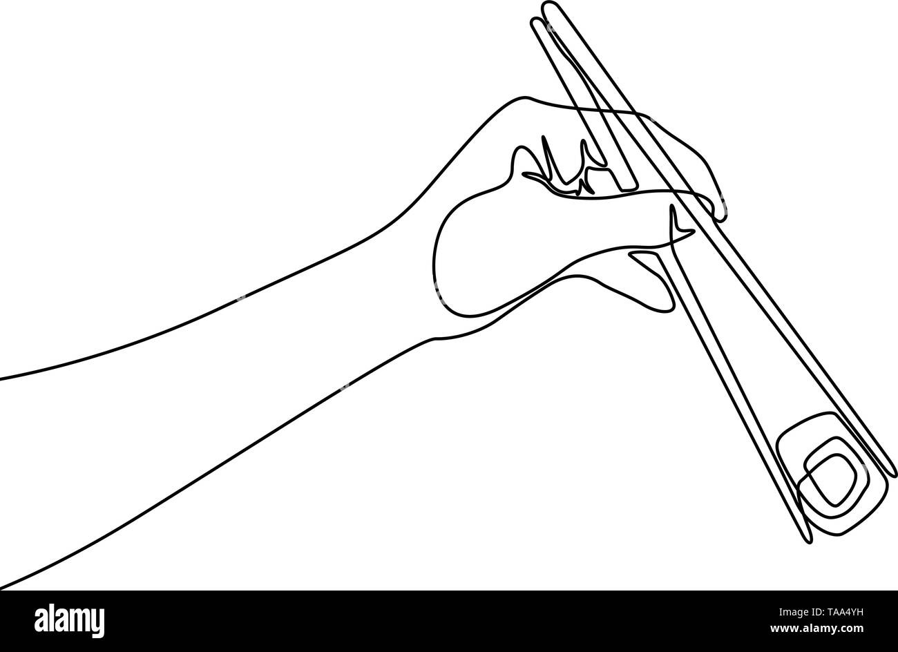 Hand holding chopstick with Stock Vector Images - Alamy