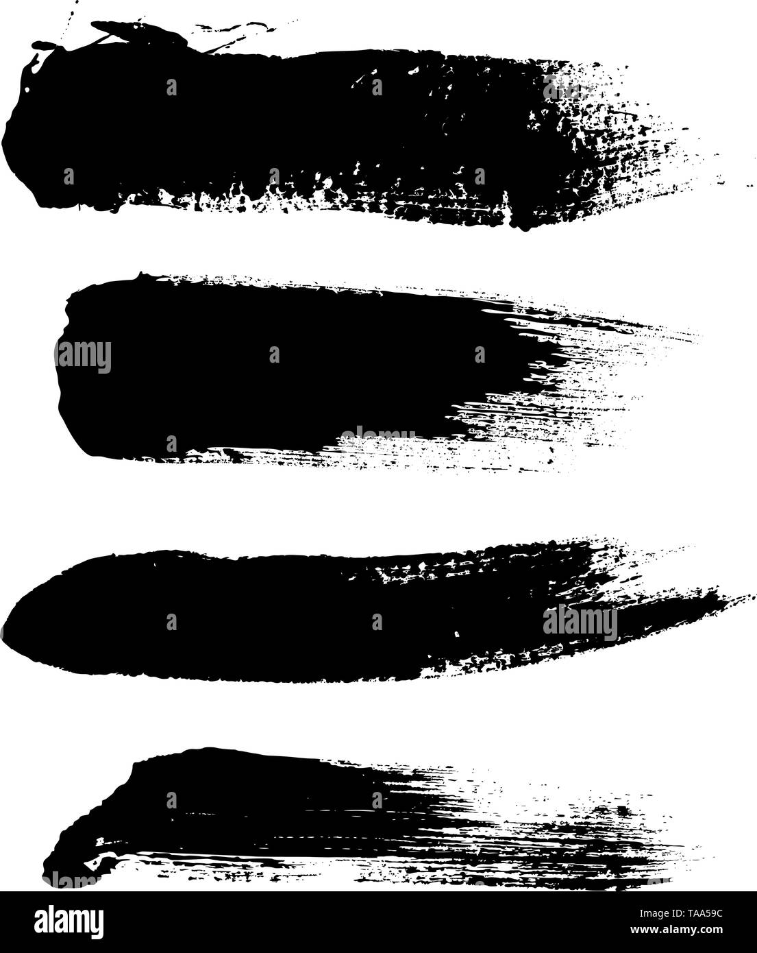 Hight quality vector set of hand drawn brush strokes, stains for