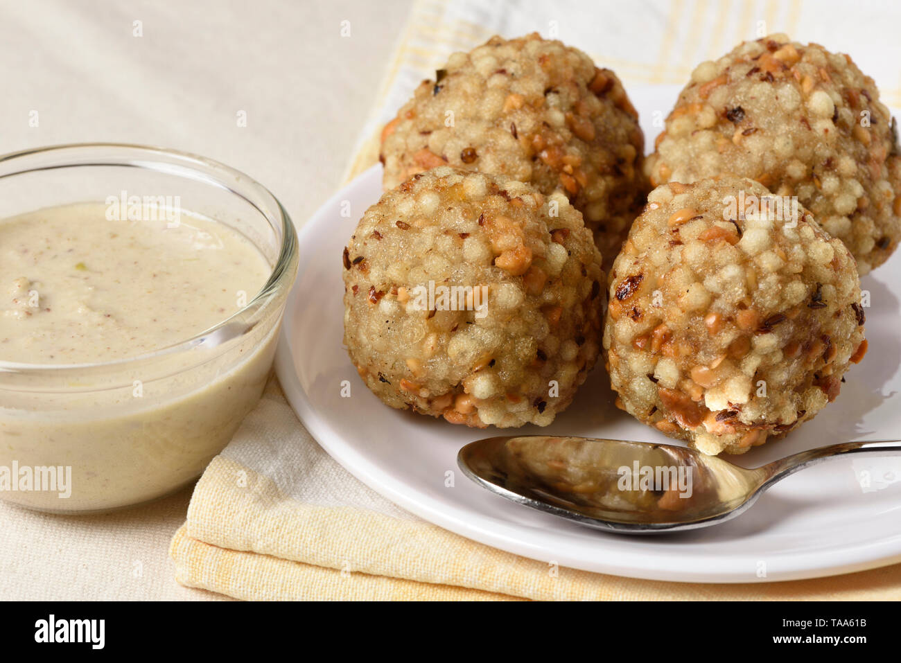 Sabudana vada, also sago vada, traditional deep fried snack, Maharashtra, India Stock Photo