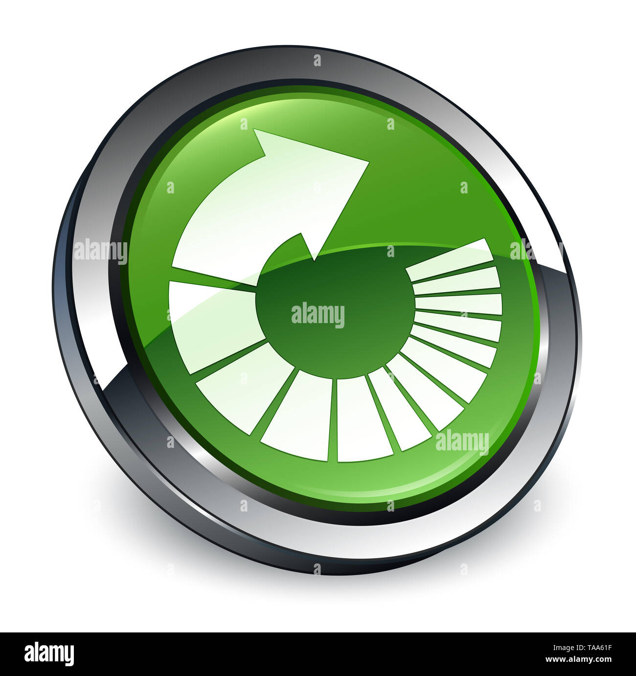 Rotate arrow icon isolated on 3d soft green round button abstract ...