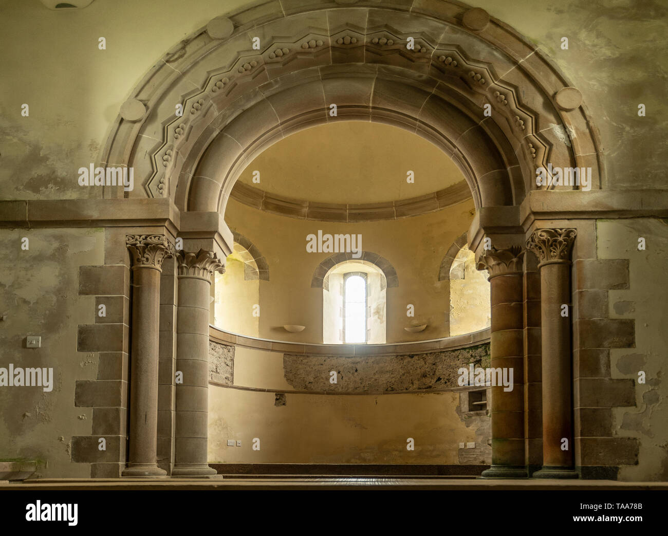 Interior of St Columbas Church isle of Canna Stock Photo