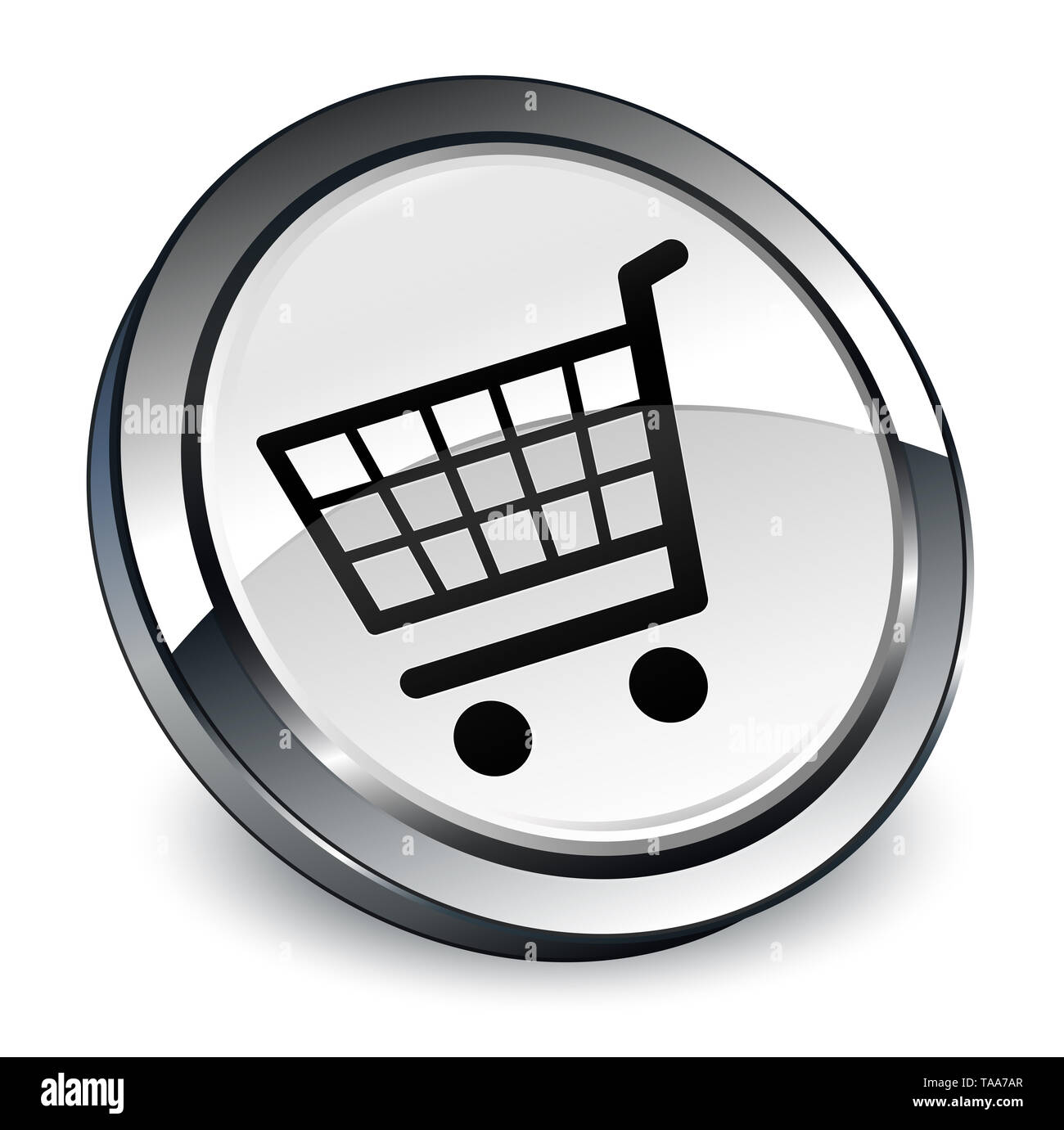 Ecommerce icon isolated on 3d white round button abstract illustration ...