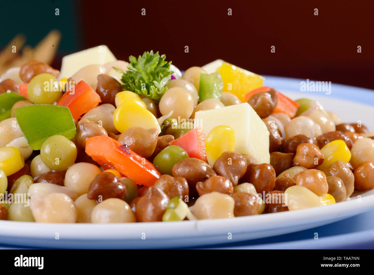 Green Peas Cheese Corn Capsicum Tomato Parsley Stock Photo Alamy