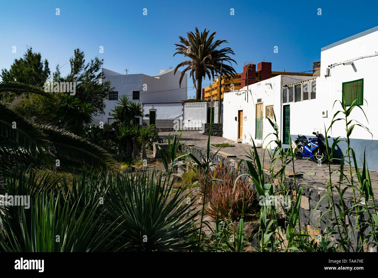 Impressions of El Poris de Abona, a beautiful village directly at the Atlantic ocean on the south coast of Tenerife, Canary Islands. Stock Photo