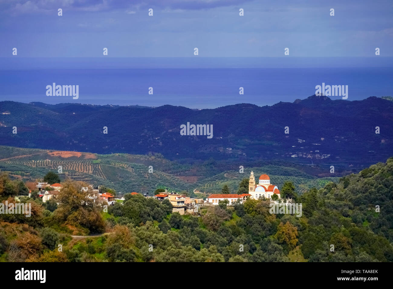 Dramatic winter mountain landscape scene on Crete, Greece Stock Photo ...