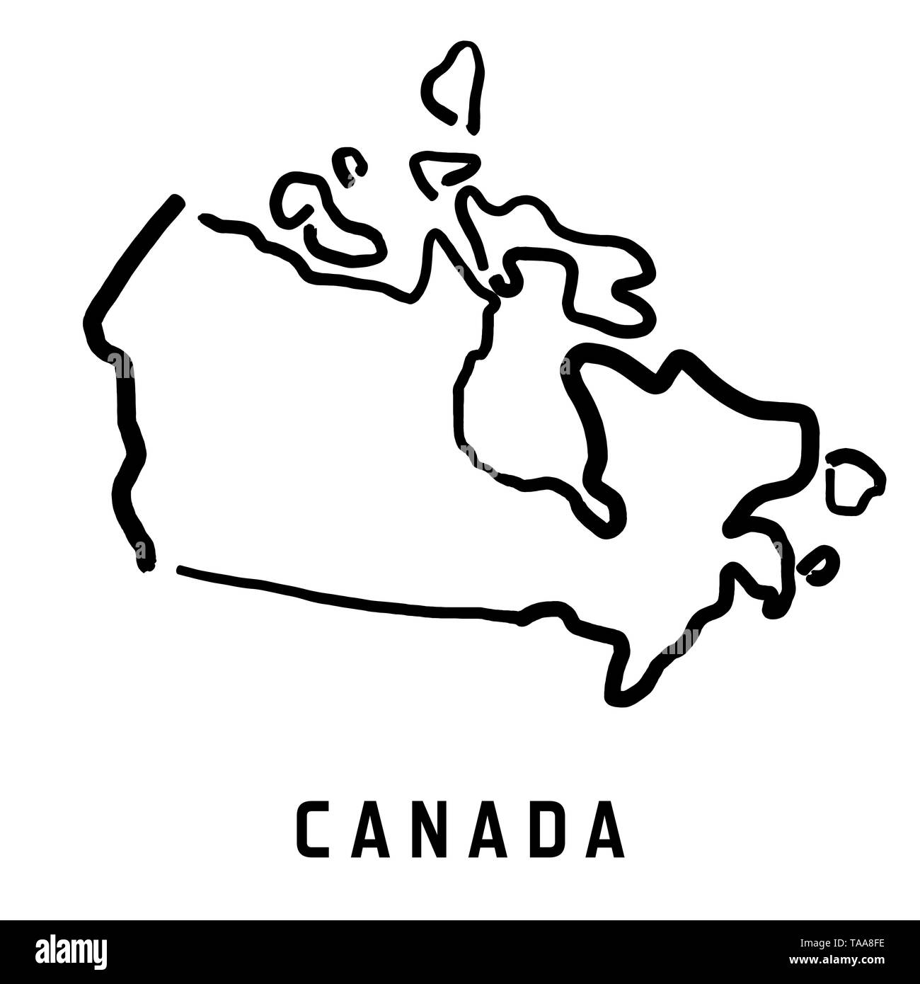 Canada map outline - smooth simplified country shape map vector Stock  Vector Image & Art - Alamy