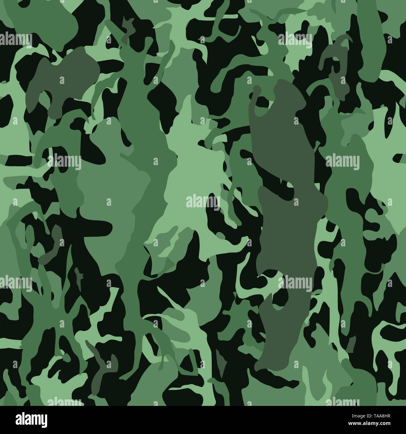 Camouflage seamless vector pattern - military camo texture Stock Vector